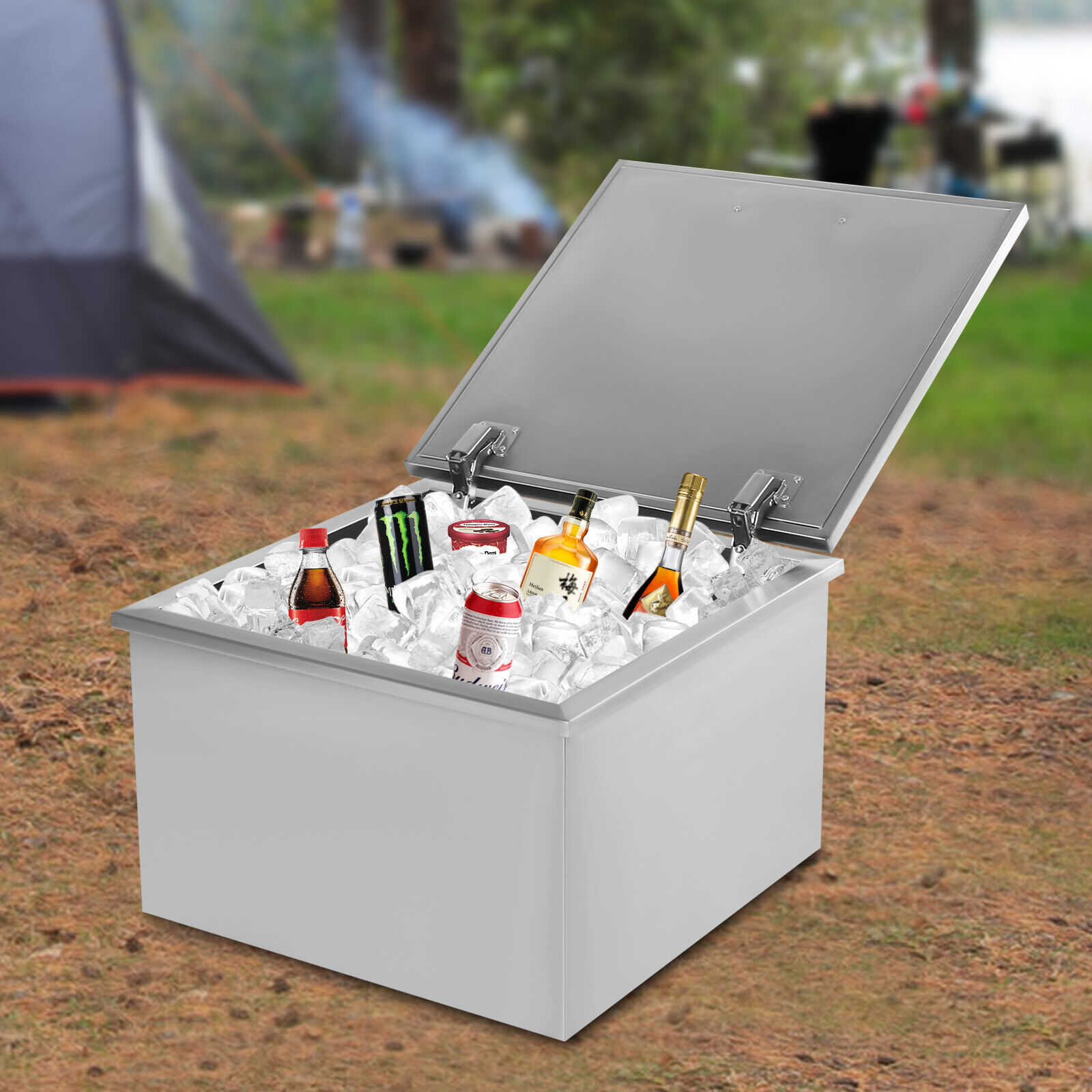 20"L x 20"W x 13"H BBQ Island Drop In Ice Chest Stainless Steel Wine Cooler Bin 50L/52.8Qt