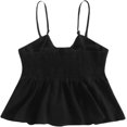 thumbnail image 2 of Blusa corta de peplum con volantes florales para mujer, estilo bohemio, con lazo frontal, sin mangas, cuello en V Negro puro G Negro puro G Xishao ropa, 2 of 2