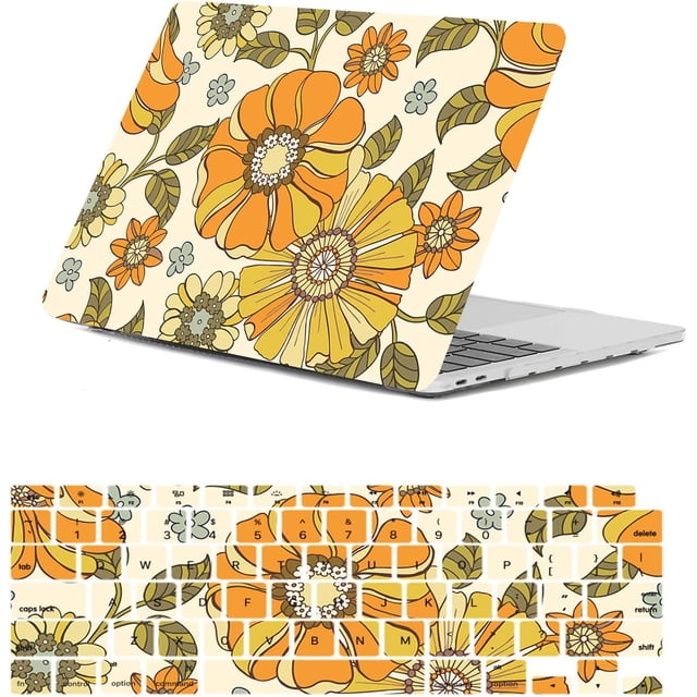 Hard Cover for MacBook Pro 15 inch Case A1398 2015 2014 2013 2012 with Retina Display, Plastic Laptop Hard Shell Case & Keyboard Cover for MacBook Pro 15 Retina,Yellow Flower