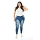 thumbnail image 2 of Jeans skinny con detalles desgarrados /Tallas Extras, 199 (Azul medio) azul 42, 2 of 6
