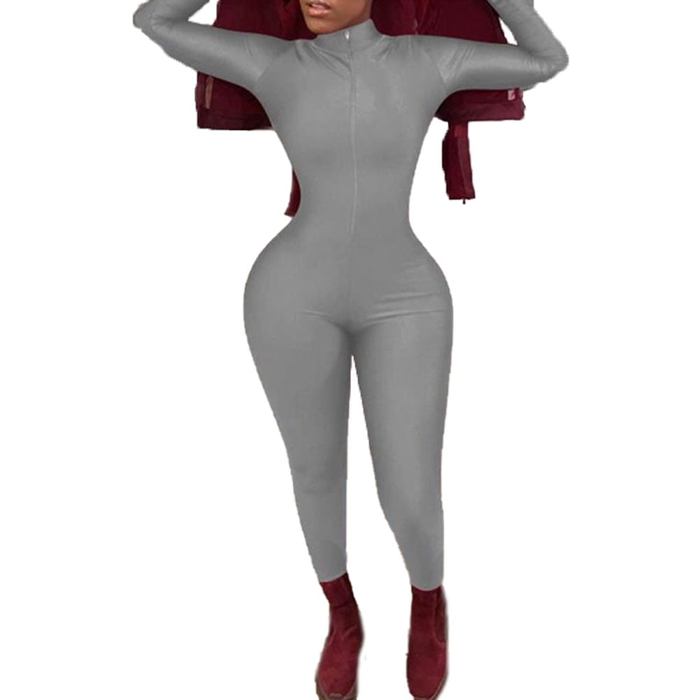 grey tight jumpsuit