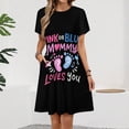 thumbnail image 2 of Pink Or Blue Mommy Loves You Sundress Short Sleeve Dress Summer Women Clothes Dress for Women Dresses, 2 of 7
