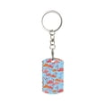 thumbnail image 2 of Uemuo Flamingo Pattern Rectangular Metal Keychain - Durable, Stylish, and Personalized Key Ring for Men and Women,Engraved Keychain,Gift Slim Sturdy Keychain, 2 of 7