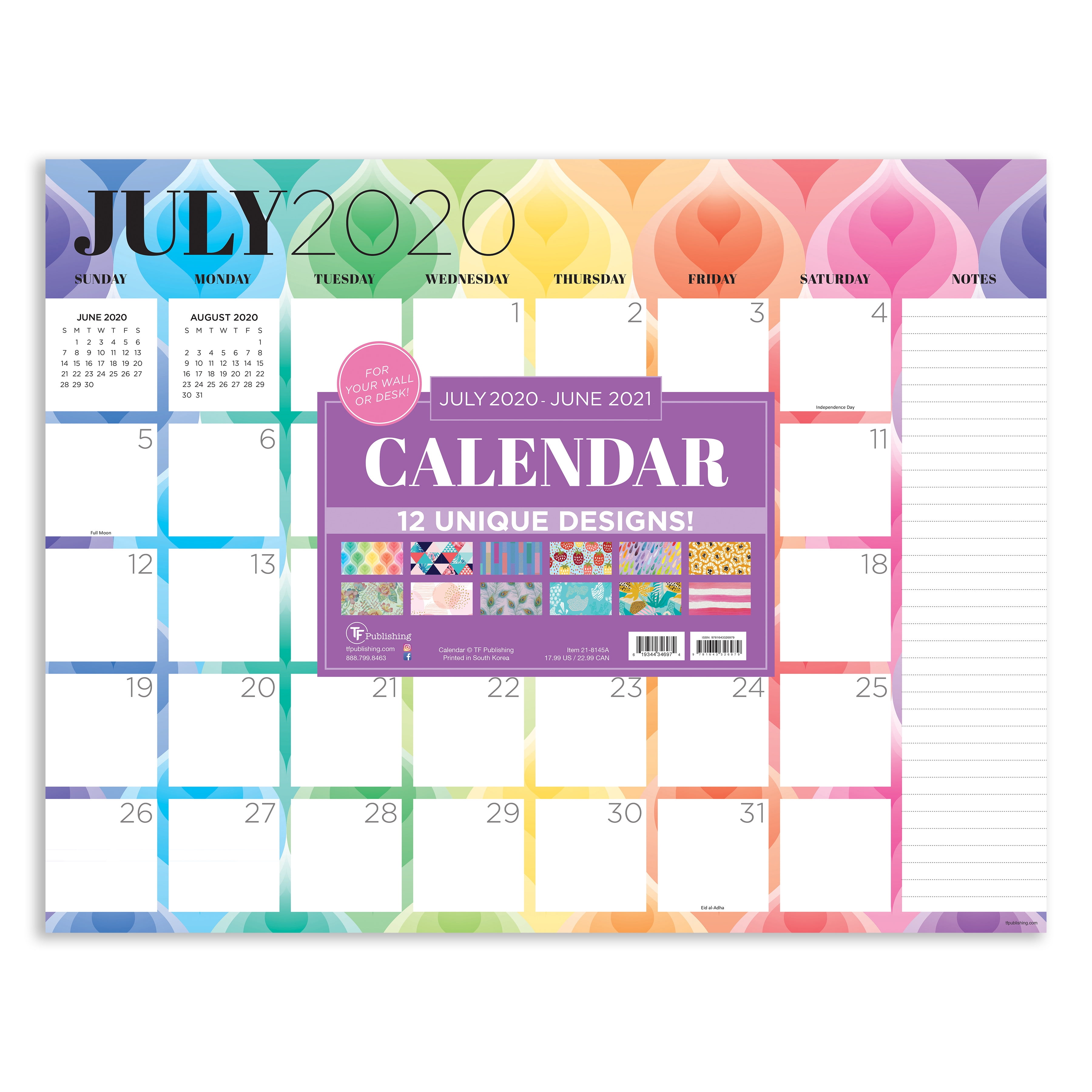 Pathways Calendar 2020 Set Motivational Gifts, Office Supplies Deluxe 2020 Inspirational Wall Calendar with Over 100 Calendar Stickers 