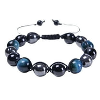 SUSHANG Natural Blue Tiger Eye Stone Triple Bracelet 8Mm Crystal Bead Bracelet Blue Red Tiger Eye Bracelet Ladies Mens