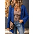 thumbnail image 5 of Eytino Cardigans for Women Long Sleeve Open Front Contrast Cardigan Sweaters Oversized Chunky Knit Hooded Sweaters Coat, 5 of 5