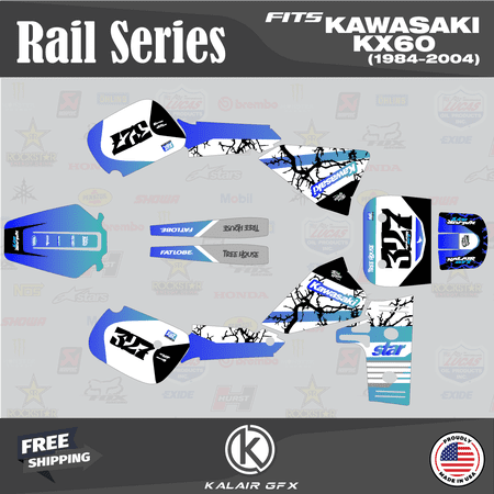 Kalair GFX Graphics Kit for Kawasaki KX60 (1984-2004) Rail Series