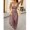 Dusty Purple, variant on Womens Dusty Purple Halter Bodycon Maxi Dress Beaded Cutout Casual Summer