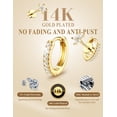 thumbnail image 4 of Hypoallergenic Gold Stud Earrings for Women - 14k Gold Plated Surgical Stainless Steel Flat back Earrings Small Huggie Hoop Flatback Earring for Sensitive Ears Screw Back Cartilage Piercing Jewelry, 4 of 6