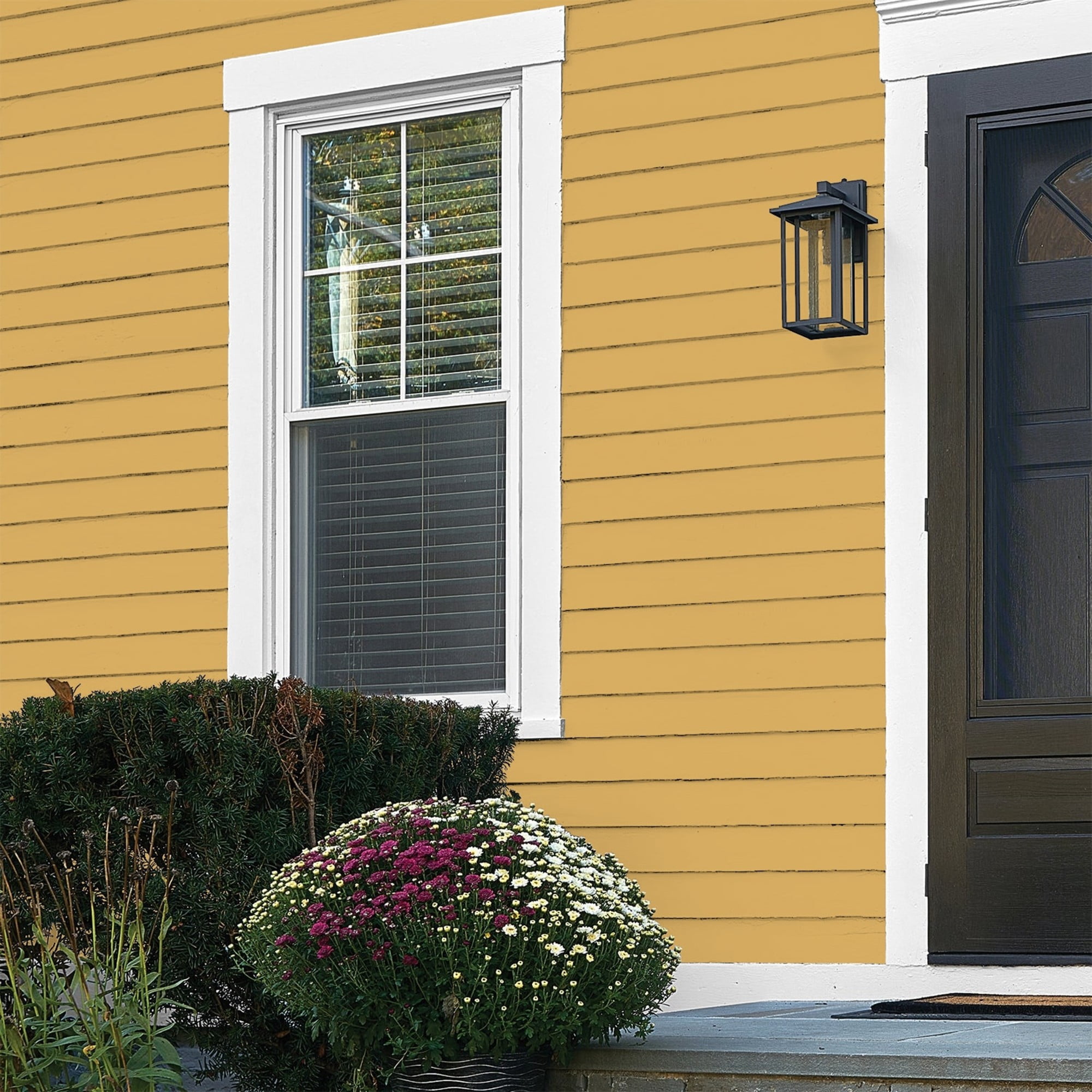 Glidden HEP Butterscotch Bliss / Yellow Flat Exterior Paint with Primer, 1 Gallon