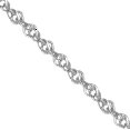 thumbnail image 2 of 14K Solid White Gold 1mm Sparkle Singapore Chain Necklace, 2 of 4