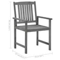 thumbnail image 3 of vidaXL Patio Chairs Outdoor Chair with Cushions for Deck Solid Wood Acacia, 3 of 12
