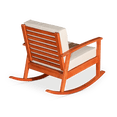 thumbnail image 4 of Rocking Chair with Solid Wood Legs, Modern Comfy Upholstered Rocker with Armrest and Cushions, Lounge Rocker Chair for Indoor, Outdoor, Garden, Backyard, Porch, Sand Cushions, 4 of 5
