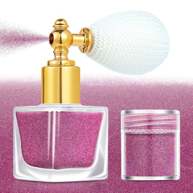 LINMOUA Highlighter Powder Spray, Glitter High Gloss Powder, Shimmering Spray Powder, Shimmering Makeup For Face Body Cosmetic (6g)Replacement Package(4g)Small Funnel