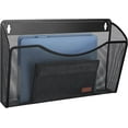 thumbnail image 5 of Artrylin Mesh File Holder Wall Organizer 1 Pockets Hanging File Organizers Wall Mounted Paper Organizer Holders Wall Bins for Office and Home, Black, 5 of 7
