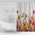 thumbnail image 3 of Spring Flowers Shower Curtain for Bathroom, Colorful Wildflower Floral Plant Shower Curtain Set, 3D Oil Printing Style Flowered Waterproof Polyester Bath Decor 36x72IN with 12 Hooks, 3 of 6
