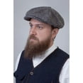 thumbnail image 2 of Hanna Hats Irish Newsboy Cap Donegal Tweed 8 Piece 100% Wool Hat for Men Made in Ireland | Granite Gray Herringbone, 2 of 5