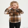 thumbnail image 5 of Usaibhir Toddler Baby Boy Girl Shirt Flanne Jacket Plaid Long Sleeve Button Down Shirt Kids Fall Winter Shacket Kids Coat, 5 of 10