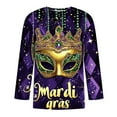 thumbnail image 3 of Camisas de Manga Larga para Hombres, Mardi Gras Imprimir Botón Solapa Camisa Casual, Fiesta Superior, 3 of 8