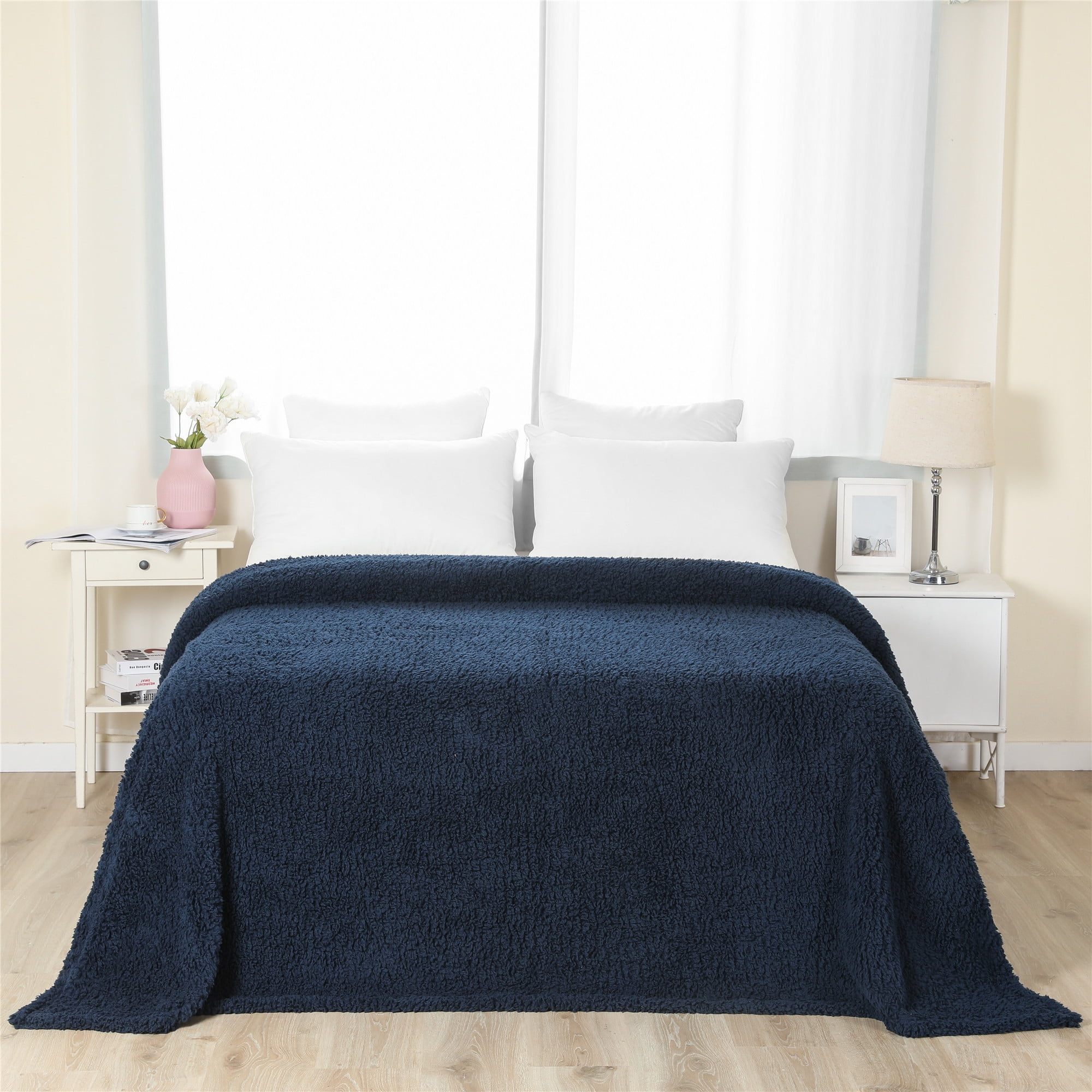 Mainstays Sherpa Bed Blanket Blue KG