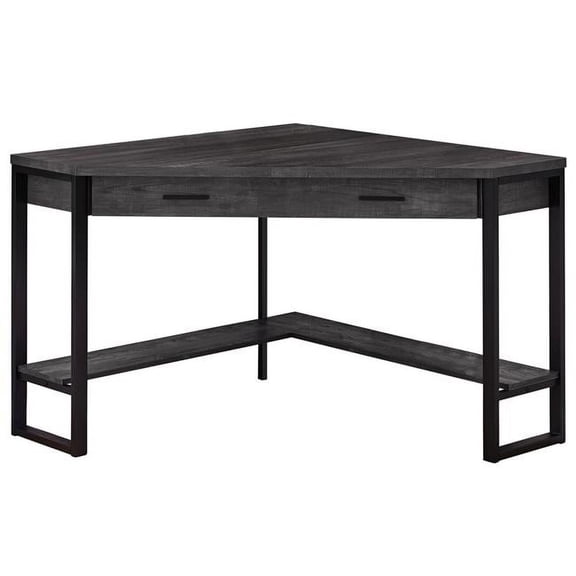Contemporary Home Living 42" Black Reclaimed Wood Corner Computer Desk