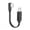 0.3m Bend right, variant on USB 2.0 A to USB B Black Flat Data Cord for Printer Stations and USB-B Devices, Reinforced Ends for Daily Office Use