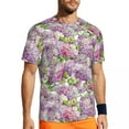 thumbnail image 2 of T Shirt For Men Hydrangea Floral Sports T-Shirt Summer Pink Lavender Print Retro Popular Tshirt For, 2 of 7