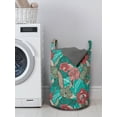 thumbnail image 3 of Flower Laundry Bag, Natural Illustration Hand Drawn Colorful Blossoms Image Striped Flowers Pattern, Hamper Basket with Handles Drawstring Closure for Laundromats, 13" x 19", Multicolor, by Ambesonne, 3 of 4
