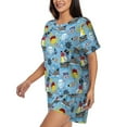 thumbnail image 2 of Lsque Pirate Marine Animals Women's Short-Sleeved Pajama Set - 2 Piece Soft and Lightweight Sleepwear Set-Medium, 2 of 9