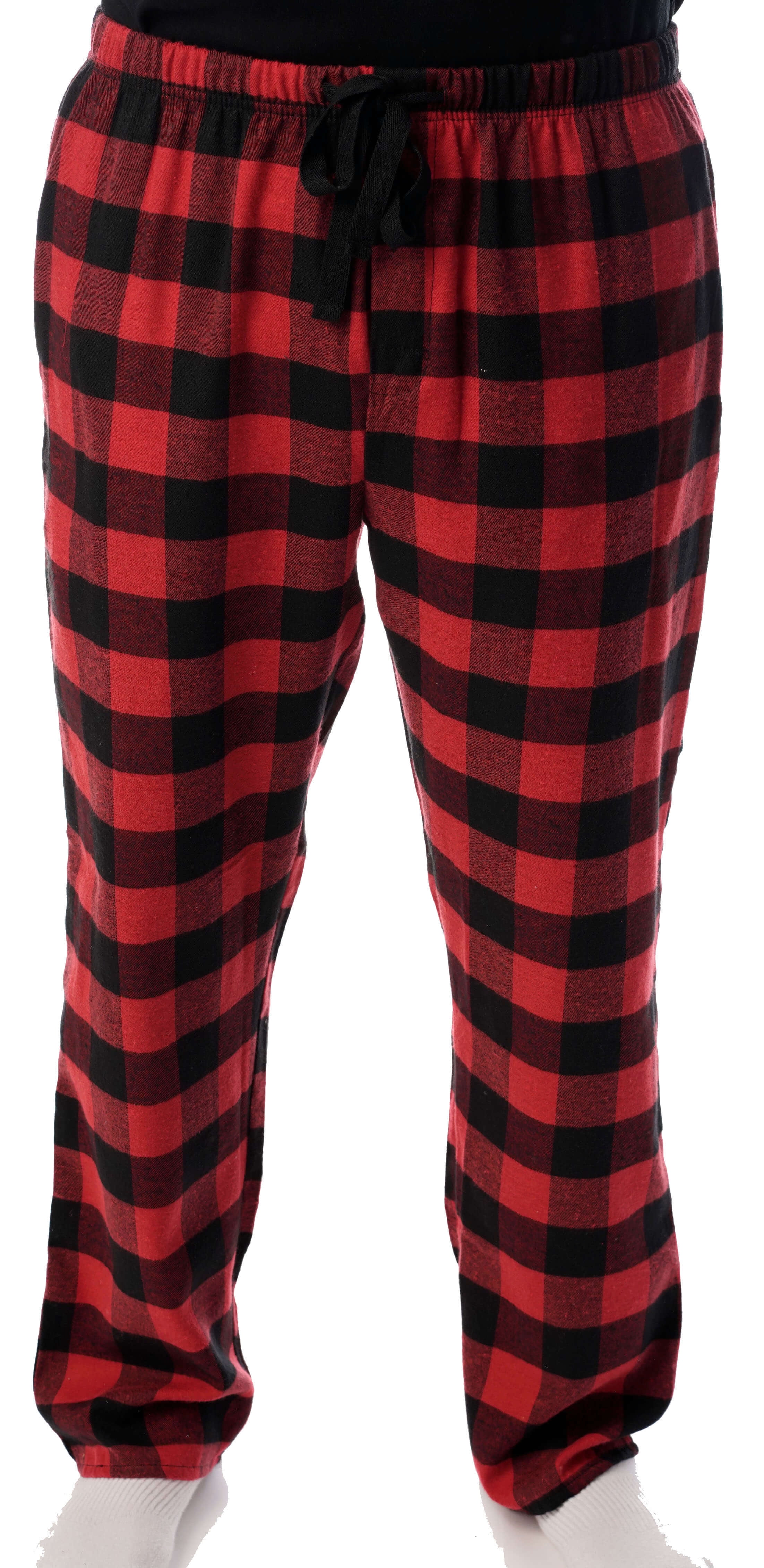 mens black and red plaid pajama pants