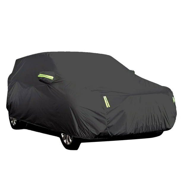 All-Weather Black L Size SUV Car Cover for 4X4 Vehicles - UV Protection, Sunproof, Heat Insulation, Dustproof, Waterproof & Scratch-Resistant with Storage Bag
