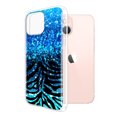 thumbnail image 2 of FINCIBO Soft TPU Clear Case Slim Cover for Apple iPhone 13 6.1" 2021 (NOT FIT iPhone 13 mini 5.4"/iPhone 13 Pro 6.1"/iPhone 13 Pro Max 6.7" 2021), Blue Glitter Sparkle With Black Blue Glitter Zebra, 2 of 3
