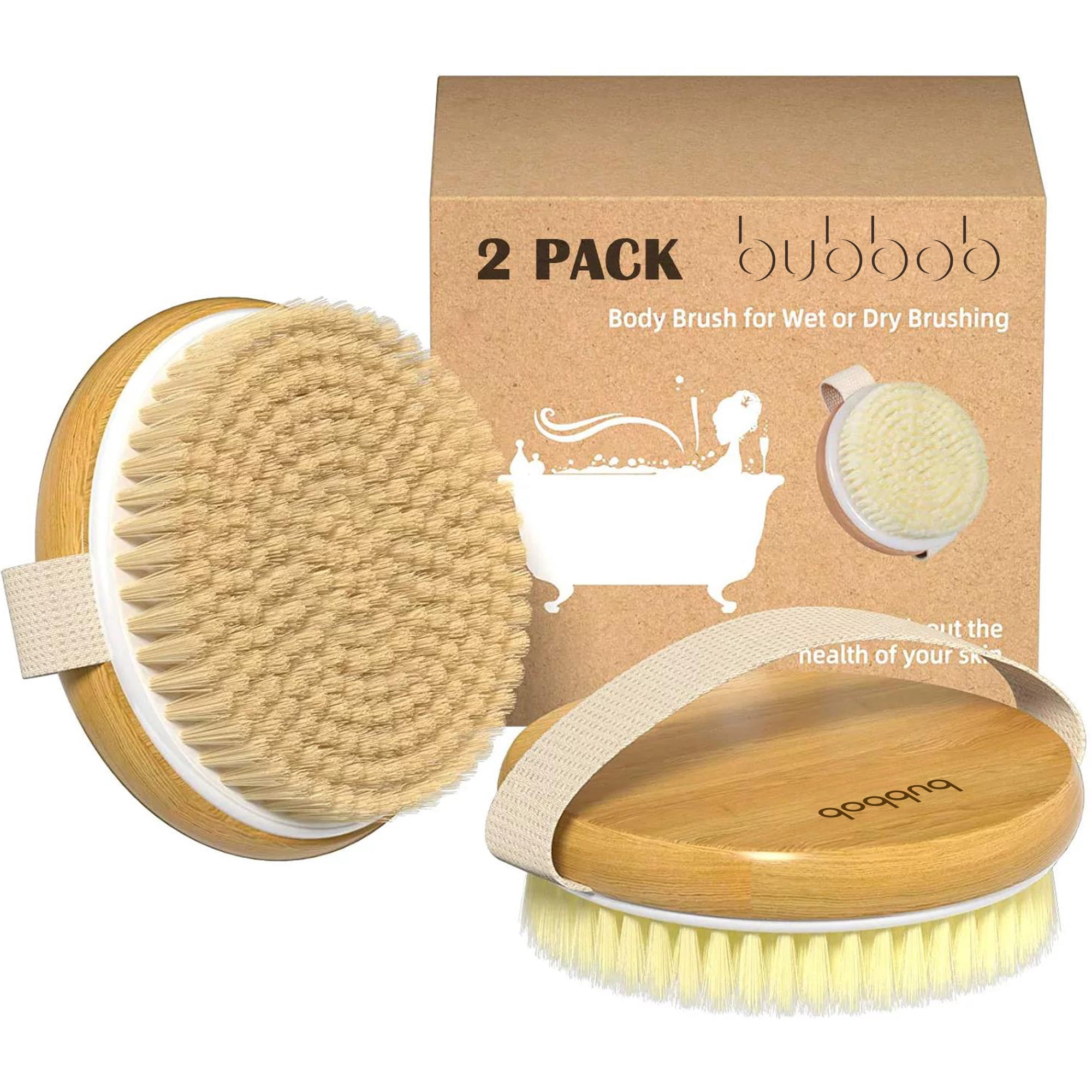 2 Pack Dry Body Brush, Shower Brush Wet and Dry Brushing, Dry Brush for Cellulite