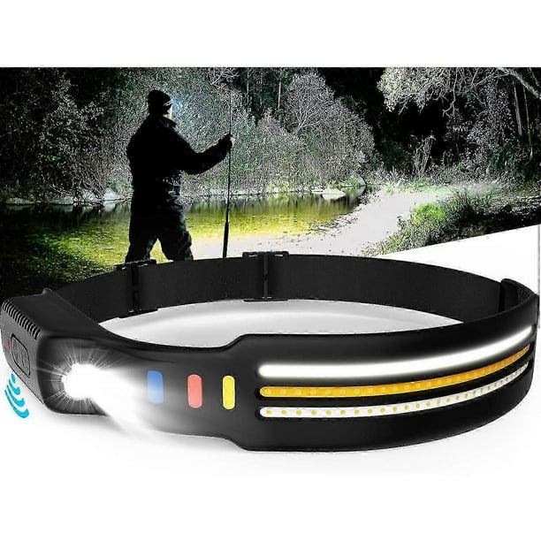 Headlamp Rechargeable, 9000 Lumen Super Bright Led Headlamp Flashlight 260 Wide Beam Head Lamp with Motion Sensor & 10 Light Modes, Powerful Waterproo