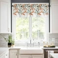 thumbnail image 3 of Orange Leaves Kitchen Curtains and Valances Set, Rod Pocket Curtains Tier Farmhouse Window Curtains 36 Inch Length, Fall Green Botanical Eucalyptus Leaf Plants 3 Piece Kitchen Curtains Set, 3 of 6