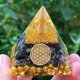 thumbnail image 1 of Pirámide de energía, orgonita, bola de amatista natural, cristales curativos, herramienta para chakras, adornos, piedras de resina, artesanía, regalo para niños, pirámide, 1 of 1