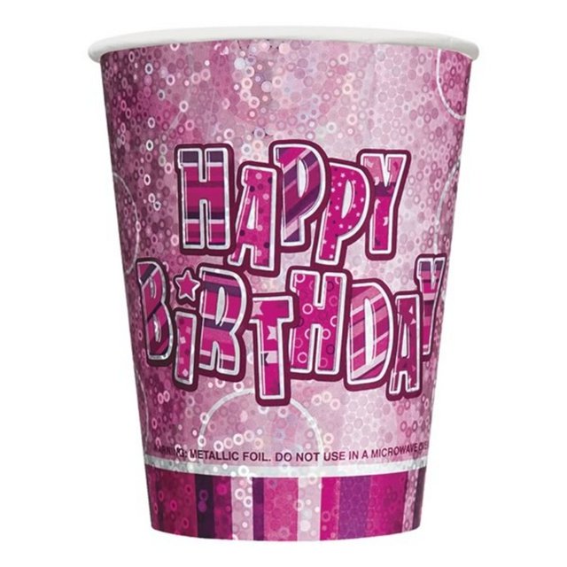 Unique Party Tasse Prismatique 9oz - Paillettes Roses