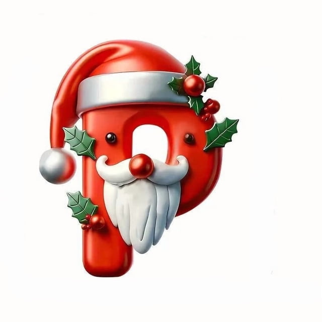 Rvkxad Shatterproof Alphabet Christmas Ornaments, 26PCS Santa Hat Beard Letters for Tree Decorations, Christmas Letters, Holiday Alphabet Decor
