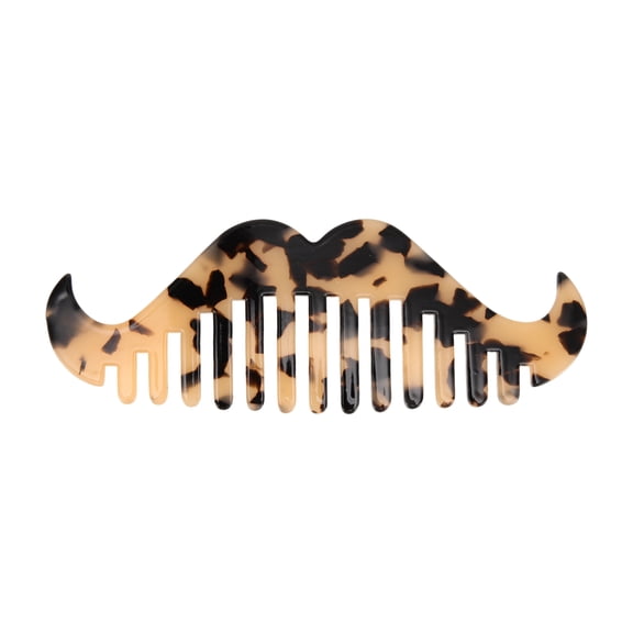 Unique Bargains 1 Pc Beard-shaped Hair Comb Light Brown Acetate Sheet