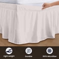 thumbnail image 4 of SGI bedding 15 inch Drop Wraparound Bed Skirt Queen Size - No Lifting Required, Adjustable Easy Fit Elastic Strap, Classic Gathered Styling Dust Ruffle, Fade Resistant -Light Grey, 4 of 7