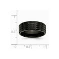 thumbnail image 6 of Titanium Grooved Black IP-plated 8mm Men's Matte Brushed Finish Wedding Band Ring Size 12.5, 6 of 7