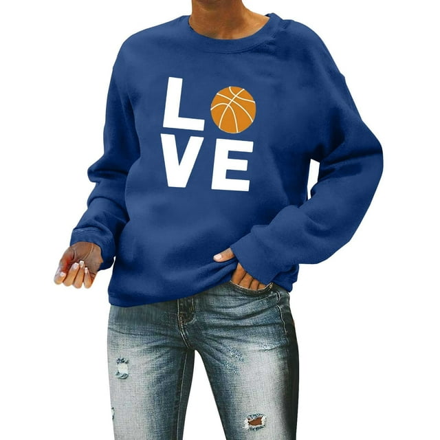 Wyzesi Sweatshirts Rayés pour Femmes, Sweatshirts Courts Imprimés Amour pour Femmes, Sweatshirts de Baseball à Col Rond, Pull à Manches Longues, Sweatshirts en Laine pour Femmes, Col en V Ivoire