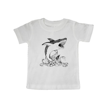 

Inktastic Great White Shark Jumping in Black Gift Baby Boy or Baby Girl T-Shirt