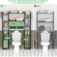 thumbnail image 3 of Over The Toilet Storage with 2 Drawers - iSunirm 11 Tier Bathroom Organizer Freestanding Space Saver Storage Rack with Adjustable Shelf & 4 Hooks for Restroom, Laundry, Rustic Brown, 3 of 7
