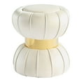thumbnail image 3 of Furniture of America Rigi Modern 15" Velvet Fabric Round Indoor Stool, White, 3 of 8