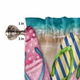 thumbnail image 5 of Colorful Flip Flops Kitchen Valances for Windows 42x12 Inch Kitchen Curtains Valances Rod Pocket Summer Blue Beach Ocean Bathroom Window Valances for Window Treatment Decor, 5 of 6