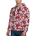 thumbnail image 3 of Lsque Red Hawthorn Pattern Casual Men's Hoodie,Hooded Sweatshirt with Kangaroo Pocket,Pullover Hoodie-Medium, 3 of 7