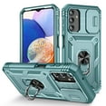 thumbnail image 1 of ELEHOLD Rugged Case for Samsung Galaxy A14 5G,Heavy Duty Hybrid Camera Lens Protector 360° Rotation Ring Holder Card Slot Kickstand Function Anti-Slip Shockproof Armor Case,Green, 1 of 11