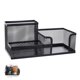 thumbnail image 3 of Inteprter Portabolígrafos de hierro Caja Diseño de rejilla Combinación Portabolígrafos Compartimento de almacenamiento Diseño Caja de almacenamiento Almacenamiento y organización del hogar Negro Inteprter HA025847-01, 3 of 6