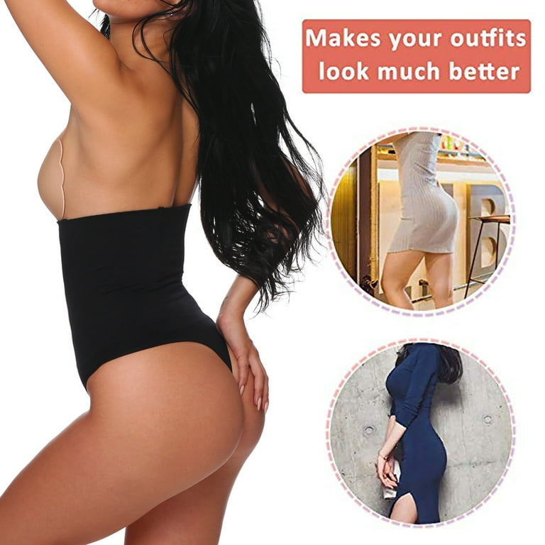 FITVALEN Thong Shapewear for Women Tummy Control Panties High-Waist Brief  Seamless Slimming Waist Trainer Sexy Thong Underwear G-String Briefs